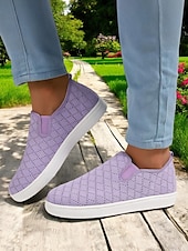 economico Sneakers da donna-scarpe slip-on da donna in maglia – stile traspirante ed elegante per le donne durante i picnic primaverili, le passeggiate al parco e le commissioni quotidiane