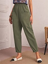 economico Pantaloni-Per donna Pantaloni Affusolati Chinos Moda Streetwear Essenziale Lunghezza alla caviglia Vita media Semplice Tasca Elastico in vita Comodità All&#039;aperto Micro-elastico Vacanza Streetwear Quotidiano