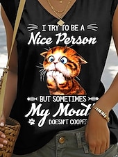 olcso Humor és idézetek ujjatlan felső-Női Camisole Tank Top Grafika Szöveg Stílusos Alkalmi Ujjatlan V-alakú Normál felsők Napi Nyaralási viselet Nyomtatott Fekete Nyár Tavasz