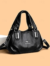 economico Borsette e borse tote-Borsa a tracolla da donna in similpelle con doppi manici – borsa a tracolla casual vintage con tracolla per ufficio, viaggi e uso quotidiano