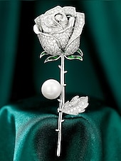 preiswerte Schals für Damen-elegante Rosenblütenbrosche mit Perle – mit Strasssteinen besetzte Vintage-Anstecknadel für Damen, ideal als Muttertagsgeschenk, für formelle Anlässe und Blazer