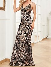 economico Abiti per feste da ballo-Sirena / Tromba Abiti da Quinceanera Elegante Vestito Formale Matrimonio Lunghezza al pavimento Senza Maniche Spalline sottili Poliestere Senza schiena con Paillettes 2025