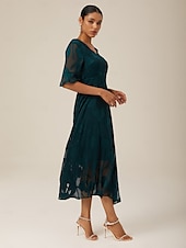 cheap Cocktail Dress-Women&#039;s Maxi Dress Cocktail Dress Wedding Guest Dress Semi Formal Dress A Line Dress Elegant Work Birthday Flutter Sleeve Wedding Guest Cocktail Party Formal Evening Regular Fit Solid Color Plain
