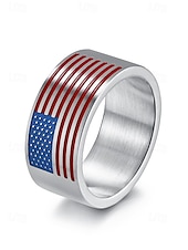 economico Gioielli da uomo-Anello da uomo in acciaio inossidabile con bandiera americana – gioiello patriottico per il giorno dell&#039;indipendenza, dichiarazione di moda a fascia larga per veterani, sostenitori militari ed eventi dell&#039;orgoglio degli Stati Uniti