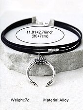 abordables Collier pour femme-Collier bohème en argent superposé avec chaînes noires et argentées, pendentifs circulaires et géométriques, parfait pour les tenues décontractées et de soirée, idéal pour les accessoires d&#039;été et de festival