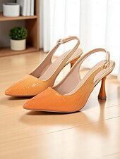 olcso Stiletto sarkú cipők-női lakkbőr slingback sarkú cipő - hegyes orrú krok textúra gradiens színű tűsarkú üzleti találkozókra