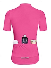 abordables Maillots pour femmes-Femmes Maillot de cyclisme Couleur Unie Graphique Manche Courte Cyclisme Maillot Top avec 3 poches arrière Écran solaire Résistant aux UV Séchage Rapide Bandes réfléchissantes Des sports Vert forêt