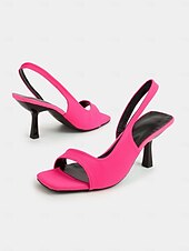 abordables Sandales de Vacances-Escarpins à bride arrière rose vif pour femmes – sandales à bout ouvert audacieuses pour des rendez-vous décontractés et séduisants