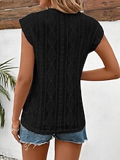 ieftine Topuri din dantelă-Pentru femei Camisole Tank Top Simplu De Bază Modern Fără manșon Stil Nautic Topuri obișnuite Zilnic Concediu Negru Alb Roz Îmbujorat Albastru celest Mov Vară