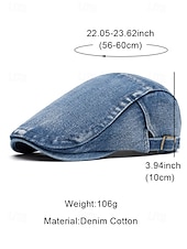 economico Cappelli da donna-berretto piatto in denim da donna con vestibilità regolabile, stile casual per primavera ed estate, perfetto per attività all&#039;aperto, uso quotidiano e viaggi