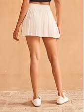 preiswerte Frauengolfkleid-Damen-Tenniskleid, Pickleball-Kleid, 14,5 Zoll, plissierter Skort mit überlappendem Saum