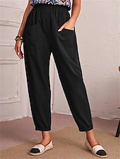economico Pantaloni-Per donna Pantaloni Affusolati Chinos Moda Streetwear Essenziale Lunghezza alla caviglia Vita media Semplice Tasca Elastico in vita Comodità All&#039;aperto Micro-elastico Vacanza Streetwear Quotidiano