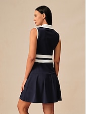 billiga Golfklänningar-Dam golfklänning Sjöblå Svart Marinblå Ärmlös Klänningar Golfkläder för damer Kläder Outfits Bär kläder