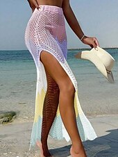 abordables Robes de plage-Maillots de bain pour femmes jupe de couverture maillot de bain découpé vacances plage vêtements ombragés maillots de bain sans manches