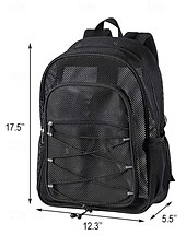 billiga Högskoleryggsäckar-svart grå nätryggsäck med fack med dragkedja, justerbar axelrem, unisex, modedesign - lämplig för skola, sport, fitness och daglig användning
