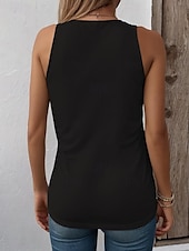 billige Tanks og camisole til kvinner-Dame Camisole Tank Top Grafisk Bokstaver Stilfull Fritid Ermeløs Crew-hals Vanlige topper Daglig Trykt mønster Svart Hvit Rød Blå Lilla Sommer Vår