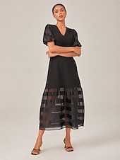 abordables Robes décontractées-Femmes Noir Été Élégant Quotidien Fête XS S M