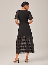 abordables Robes décontractées-Femmes Noir Été Élégant Quotidien Fête XS S M