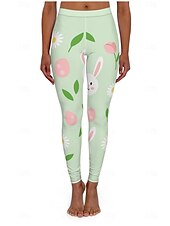 cheap Easter Bottoms-Easter Women&#039;s Leggings Trousers High-Waisted Cute Bunny Egg Graphic Printed Tummy Control Running Pants Spring Summer Fall