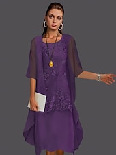 abordables Avec veste-Robe de mère de la mariée à deux pièces pour mariage à la plage invitée de mariage élégant col en V longueur thé chiffon dentelle sans manches vestes avec appliqués 2025 taille personnalisée gratuite
