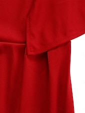 billiga Vita klänningar-Dam Midiklänning Sheath Dress party cocktail Semiformella klänningar Fest Normal Slät Kortärmad Rund hals Vit Rubinrött Kungsblå Sommar