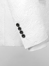 abordables Dîner de fête-Tuxedos de mariage pour hommes Homecoming blanc rose mode formelle couleur unie coupe standard 3 pièces simple boutonnage un bouton