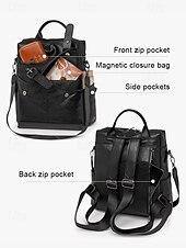 levne Módní Batohy-dámský hnědý batoh z umělé kůže, stylový cestovní a každodenní batoh s nastavitelnými popruhy, zapínáním na zip a několika kapsami - ideální do práce, do školy nebo na běžné výlety