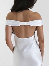 cheap Prom Dresses-Yellow Dress Mermaid / Trumpet Party Dresses Elegant Dress Wedding Wedding Guest Floor Length Sleeveless Off Shoulder Backless with Ruched 2025