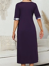 ieftine Rochii cu dungi și geometrice-Pentru femei Rochii Midi Rochie A line Vacanță Casual În aer liber Ieșire Fit standard Grafic Plisat Manșon Jumate Crewneck Negru Galben Roșu Vin Mov Vară
