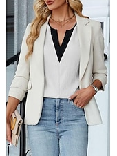 abordables Hauts Unis pour Femmes-Femmes Chemisier Bloc de Couleur Moderne Occasionnel Manche Courte Col en V Hauts Réguliers Fête Sortir Patchwork Noir Blanche Vert Abricot Été