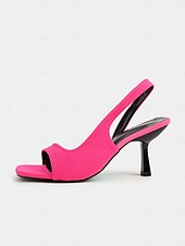abordables Sandales de Vacances-Escarpins à bride arrière rose vif pour femmes – sandales à bout ouvert audacieuses pour des rendez-vous décontractés et séduisants