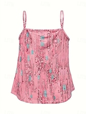 cheap Art&amp;Design Tank Top-Women&#039;s Camisole Tank Top Tie Dye Bohemia Vintage Daily Sleeveless Strap Scoop Neck Regular Tops Daily Backless Print Pink Blue Fuchsia Summer Spring
