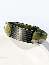 preiswerte Herrenschmuck-Verstellbares Herrenarmband mit amerikanischer Flagge – elastisches Nylonband mit Edelstahlplatte, Armband im patriotischen Stil für den Unabhängigkeitstag, Veteranen und die alltägliche Freizeitkleidung