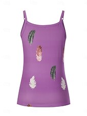 preiswerte Blumen Tanktop-Damen Camisole-Tanktop Feder Täglich Lässig Ärmellos Träger Normale Oberteile Täglich Rückenfrei Druck Weiß Rosa Rote Blau Purpur Sommer