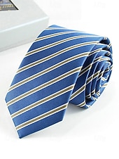 economico Cravatte e papillon da uomo-Cravatta classica sottile da uomo in poliestere – larghezza 6 cm, cravatta formale leggera per ufficio, matrimoni o colloqui