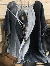 ieftine tricou Art &amp; Design-Pentru femei Cămașă Tricou Tee Top Imprimeu Elegant Modă Modern Manșon scurt Stil Nautic Topuri obișnuite Zilnic Sfârșit de săptămână Bleumarin Albastru piscină Mov Gri Deschis Gri Închis Vară