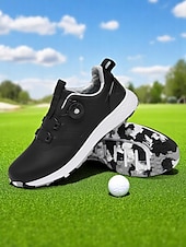 preiswerte Damen Golfschuhe-graue, wasserdichte Golfschuhe für Damen mit Drehverschluss – bequeme, rutschfeste Sportschuhe für das Training im Freien, Turniere oder Regentage