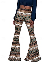 ieftine picior lat și talie înaltă-Pentru femei Pantaloni Casual Boho Lungime totală Natural Floare Imprimare Confortabil Exterior Comfortabil În aer liber Vacanță Magenta Galben Auriu Bleumarin Negru Vară Fit regulat
