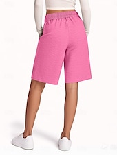 economico Pantaloncini-Shorts da Donna Chinos Vacanza Moda Streetwear Corti Alta Vita Semplice Con Tasche Elastica Comodi Morbidi Confortevoli Elasticizzati All&#039;aperto Street Rosa Blu Marino Marrone Grigio Estate Primavera