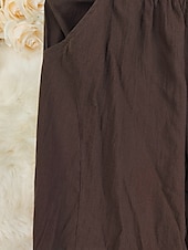 economico Pantaloni-Per donna Pantaloni in cotone e lino Pantaloni Eleganti Moda Lunghezza intera Naturale Semplice Tasca Elastico in vita Comodo Confortevole Vacanza Streetwear Caffè Estate Vestibilità regolare