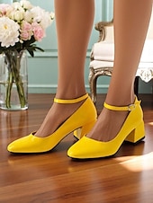 cheap 1950s-Women&#039;s Shiny Purple Patent Leather Mary Jane Heels – 1950s Retro Block Heel Pumps with Ankle Strap for Vintage Party, Wedding, and Prom
