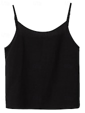 economico Camicie-Per donna Gilet in cotone e lino Blusa Canotta a canotta Semplice Moderno Casual Senza Maniche Scollo a V Top Regolari Quotidiano Uscire Nero Bianco Viola Estate
