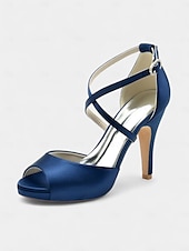 olcso Koktél-női elefántcsont színű szatén slingback magassarkú nyitott orrú és tűsarkú cipőkkel - elegáns koktélparti cipők különleges alkalmakra
