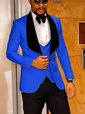 abordables Dîner de fête-Tuxedos de mariage pour hommes Homecoming blanc rose mode formelle couleur unie coupe standard 3 pièces simple boutonnage un bouton