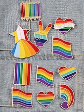 billiga Halsdukar för kvinnor-HBTQ+ regnbågsemaljpin - pridemärkeskollektion för jackor, ryggsäckar och hattar, unisex färgglada accessoarer, perfekt för prideparader, festivaler och HBTQ-evenemang