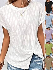 billige Boho t-skjorte-Dame T skjorte Blomstret Grafisk Geometrisk Årgang Stilfull Klassisk Kortermet Langermet Crew-hals Rund hals Vanlige topper Daglig Trykt mønster Gressgrønn Hvit Lysebrun Lilla Lyseblå Sommer Vår Høst
