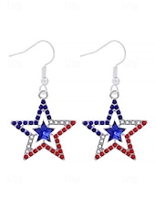 cheap Women&#039;s Earring-Women&#039;s Patriotic American Flag Earrings - Red, White and Blue Earrings, Multiple Looks for Women, Perfect for 4th of July and National Holidays, Stylish American Flag Jewelry Collection