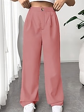 economico gamba larga e vita alta-Per donna Gamba larga Pantaloni Eleganti Pantaloni Elegante Lunghezza intera Naturale Semplice Tasca Comodo All&#039;aperto Confortevole All&#039;aperto Ferie Weekend Verde mela Vinaccia Verde translucido