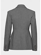 baratos Terninhos de calça da mamãe-Conjunto de Blazer e Calças com Cintura Ajustada para Mãe da Noiva Blazer em Forma de Ampulheta Vintage Simples Decote em V Lapela Rebatida Comprimento Total Comprimento do Tornozelo Manga Longa com