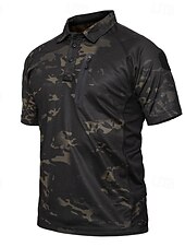 preiswerte Klassisches Poloshirt für Herren-Herren Golfshirt Golf Poloshirts Arbeit Lässig Revers Kurzarm Basic Modern Einfach Tarnung Knöpfe Sommer Normale Passform Schwarz Tarnung Grün Khaki Golfshirt